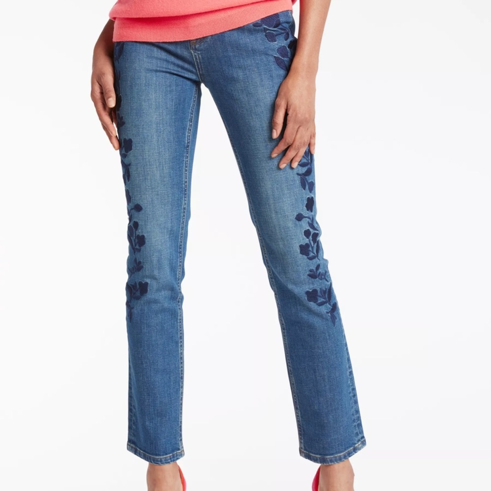 Boden Embroidered Cavendish Girlfriend Jean Size 6L